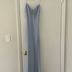 Elegant Light Blue Maxi Dress